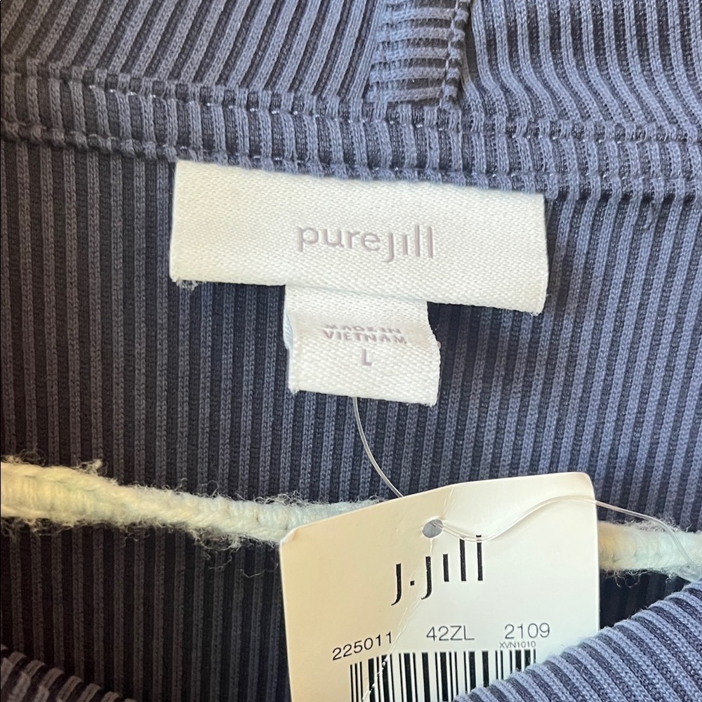 J Jill Blue Cowl Neck Long Sleeve Top - Size Large - Picture 2 of 8